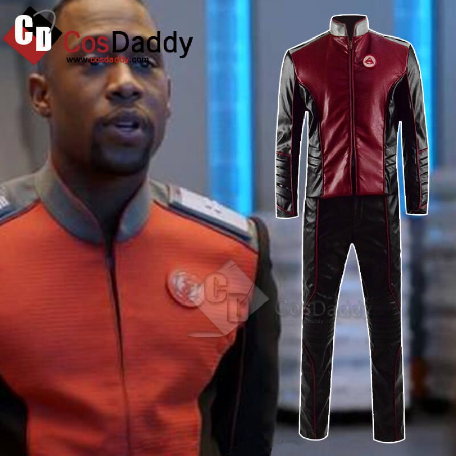 Cosdaddy The Orville Uniform Costume Red Leather Jacket Full Set